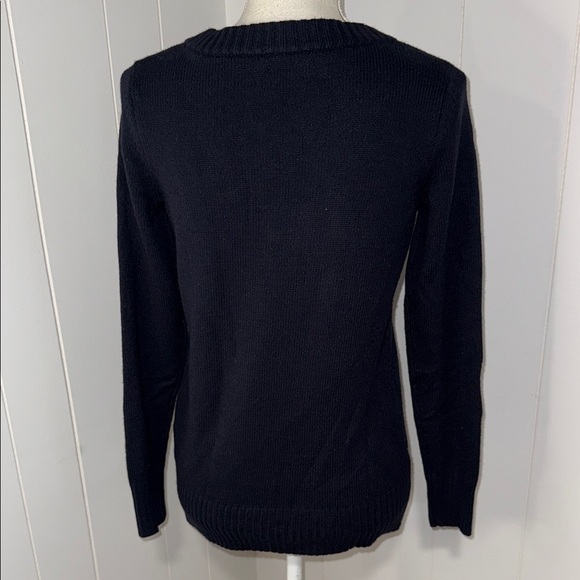 Soho Black Lace-Up Sweater - Picture 3 of 4